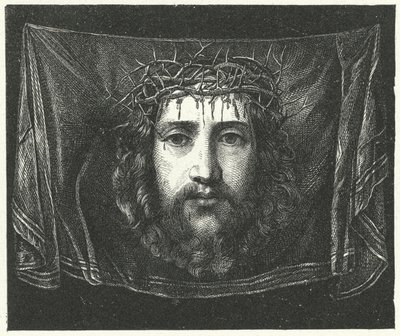 Slöja av Veronica med porträtt av Kristus (gravyr) av (c.1489 1534) (after) Correggio