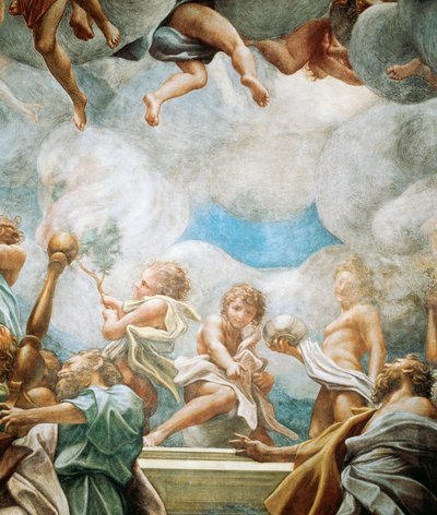 Efebes och aposteln, detalj från Jungfruns antagande av (c.1489 1534) Correggio
