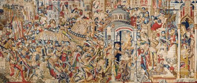 Der Trojanische Krieg: Die Zerstörung von Troja, ca. 1470 (Wandteppich) von (fl.1450-75) Master of Coetivy