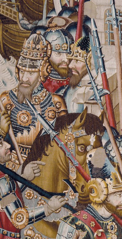 Der Trojanische Krieg: Die Zerstörung von Troja, ca. 1470 (Wandteppich) von (fl.1450-75) Master of Coetivy