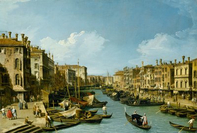 Canal Grande nära Rialtobron, Venedig, c.1730 av Giovanni Antonio Canal