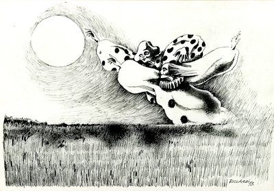 G. C. Riccardi, Utan titel, 1973, Tinte på papper, 50x70, Italien. av Gian Carlo Riccardi