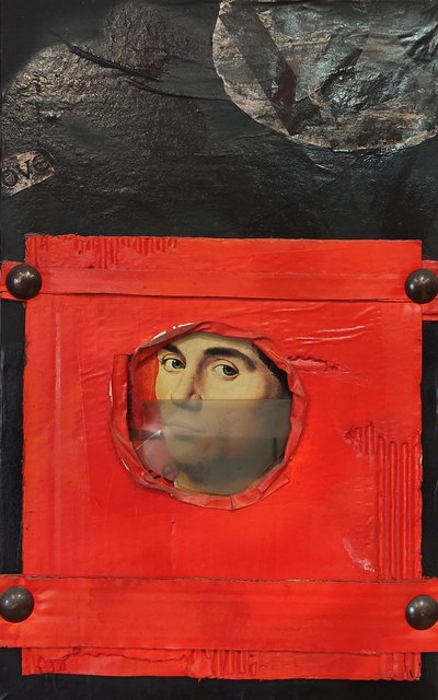 G. C. Riccardi, Breve corsa, 1986, Gemischte Technik, 60x80, Italien. av Gian Carlo Riccardi
