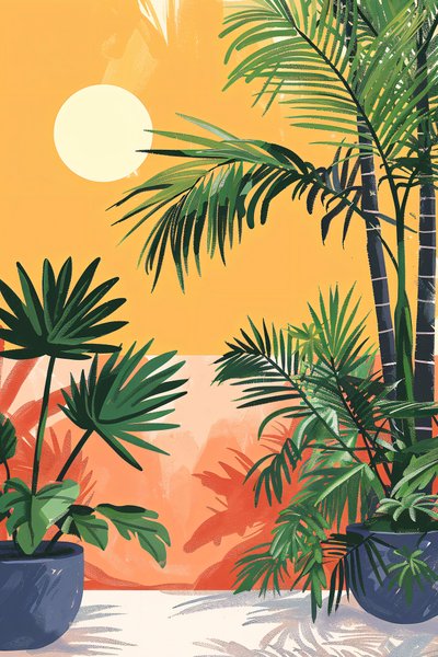 Bohoestetisk poster med Nova krukväxt för canvasutskrifter av F. Abderrahim