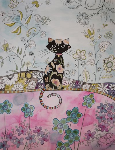 Svart kattunge av Marys Watercolors