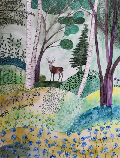 Vår i skogen av Marys Watercolors