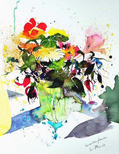 Novemberblommor 56 x36 2002 av Simon Fletcher