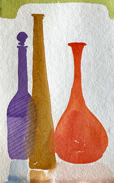En blå flaska 36x24 av Simon Fletcher