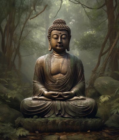 En andlig buddhistisk dekoration, fridfull meditation, väggkonsttryck på begäran av F. Abderrahim