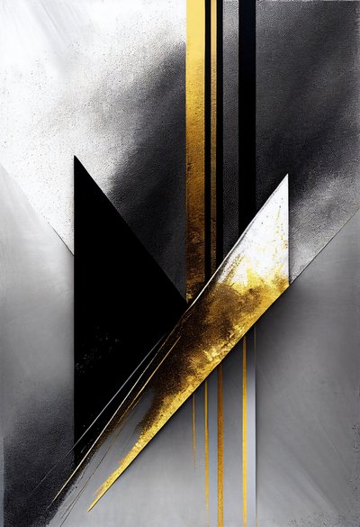 Abstrakt Svart  Guld Ränder  Ligne Bakgrund, canvas konsttryck för alla rum av F. Abderrahim