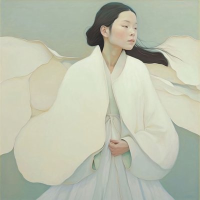 Japansk kvinna iförd traditionell Kimono, Custom Canvas Prints av F. Abderrahim
