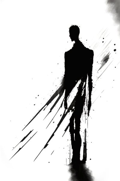Ensamhet fattigdom depression Abstrakt, svartvit konst, väggdekorationer av F. Abderrahim