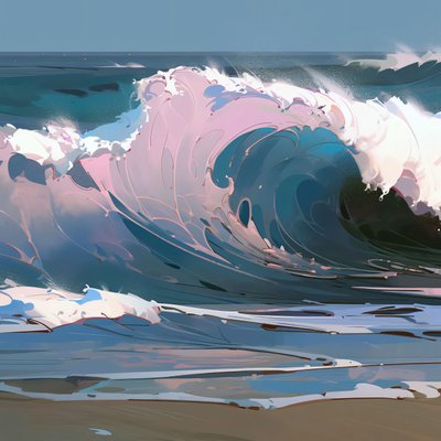 Ocean Beach Vackra vågor och vatten, väggdekoration för sovrum av F. Abderrahim