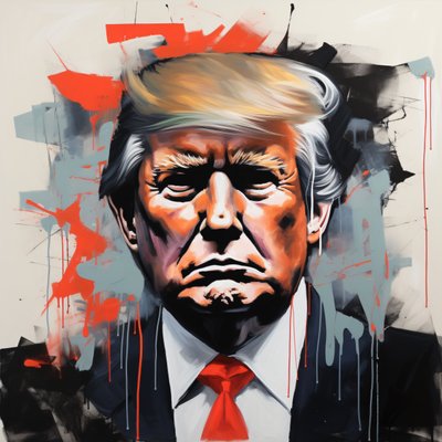 Canvastryck av Donald Trump-målning, inramad väggdekor av F. Abderrahim