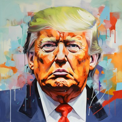 Donald Trump Canvas Oljemålning Tryck, inramad Trä väggkonsttryck av F. Abderrahim