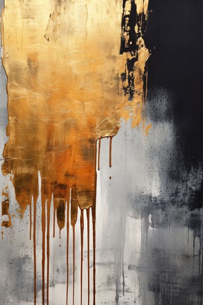 Svart guld och silver Ett gyllene ljus Rustik matt målning, anpassade canvas-tryck av F. Abderrahim