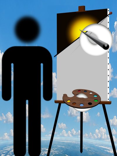 Målare och modell (I) av Alexander Eibach