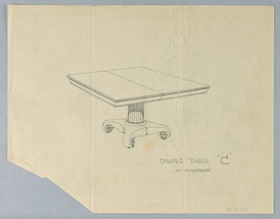 Design för ett matbord "C" av mahogny av A.N. Davenport Co.