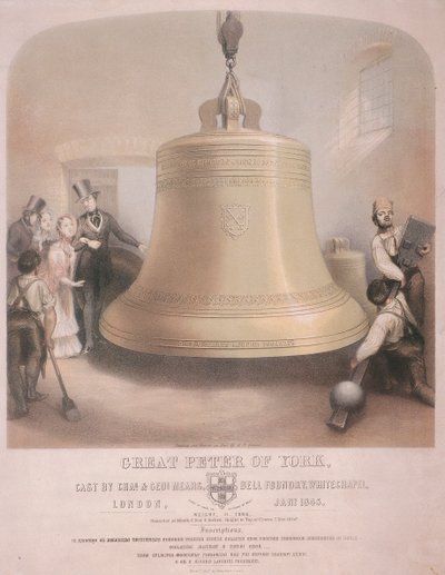 Utsikt över den stora Peter av York-klockan, 1845. av AR Grieve