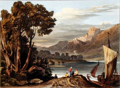 The New Weir. Looking up the River, skylt 11 från Description of the River Wye, graverad av Theodore Henry Fielding (1781-1851), 1818 (handfärgad akvatint) av A.V. Copley after Fielding