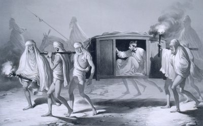Stolpestol i indisk stil i Punjab mellan Ludhiana och Amritsar, från "Voyages in India" av A. (after) Soltykoff