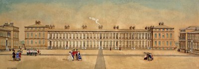 Royal Marines Barracks Woolwich, Kent sett från Francis Street-porten, 1855 av A. Arman