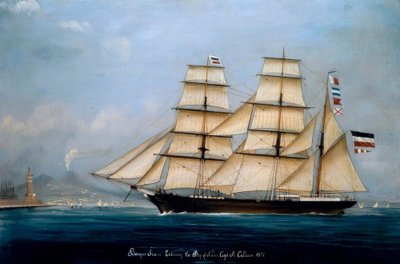 Barque Sirene kommer in i Neapelbukten, kapten A. Calliess av A. Calliess
