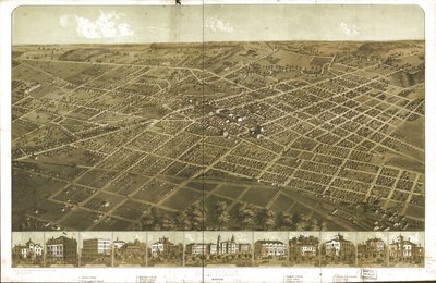 Adrian, Michigan 1866. LOC 73693418 av A.; Chicago Lithographing Co. Ruger