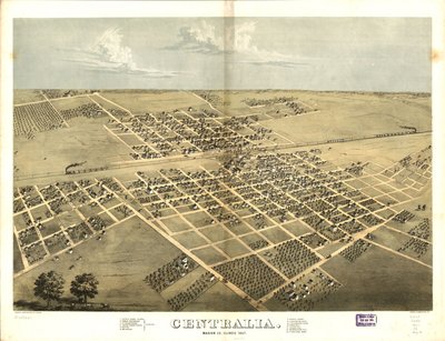 Centralia, Marion Co, Illinois 1867. LOC 73693347 av A.; Chicago Lithographing Co. Ruger