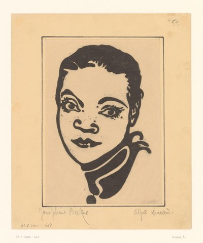 Porträtt av Josephine Baker av A. Ducand