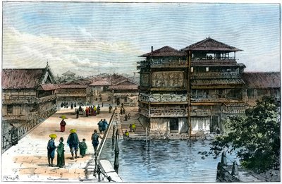 Yebis Bridge, Kosaka, Japan, 1891 av A. Forsyth