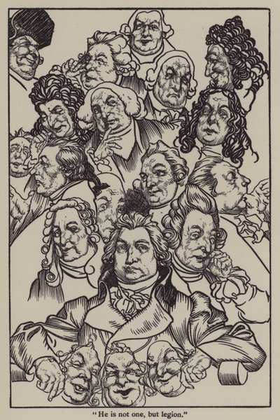 Illustration till The Essays of Elia av Charles Lamb (litho) av A. Garth Jones