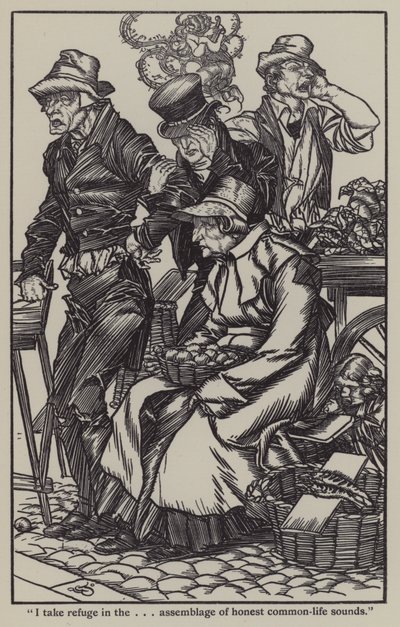 Illustration till The Essays of Elia av Charles Lamb (litho) av A. Garth Jones