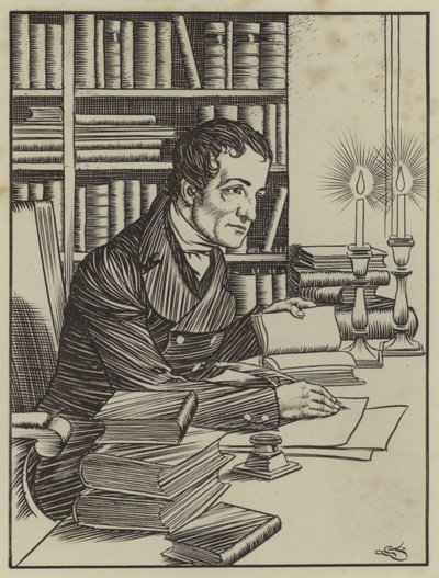 Illustration till The Essays of Elia av Charles Lamb (litho) av A. Garth Jones