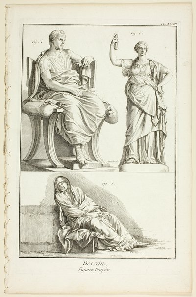Design: Draperade figurer, från Encyclopédie av A. J. Defehrt