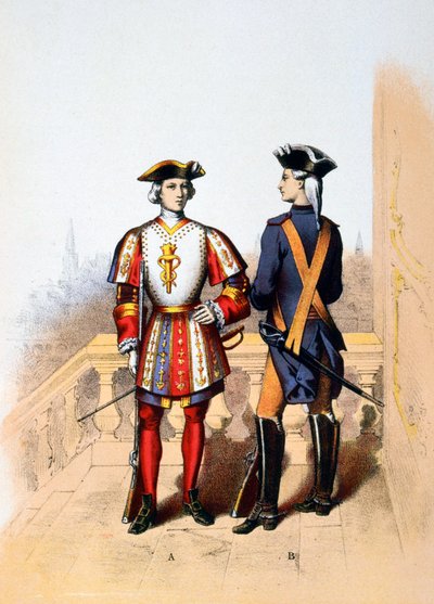 Kunglig vakt åt kungen och kavaljeren, 1700-talet 1887 av A. Lemercier
