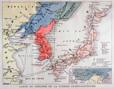 Karta över teatern under det rysk-japanska kriget, 1904 av A Meunier