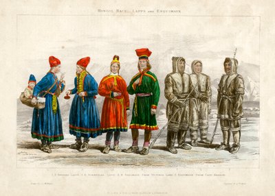 Mongol Race, Lapps and Esquimaux, 1800-talet. av A. Portier