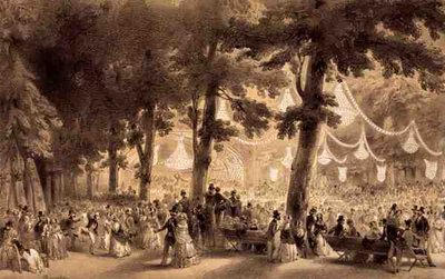 Utsikt över orkestern och balsalen vid Parc d