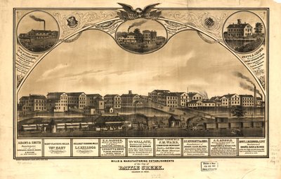Kvarnar och tillverkningsanläggningar i staden Battle Creek, Calhoun Co, Mich. LOC 73693421 av A. Ruger