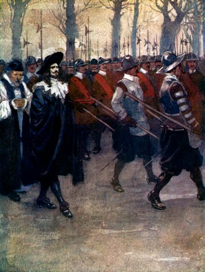Karl kungen gick för sista gången genom Londons gator, 1649, 1905. av A. S. Forrest