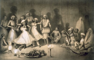 Dance of Nautch Girls, pub. 1858. av A. Soltykoff