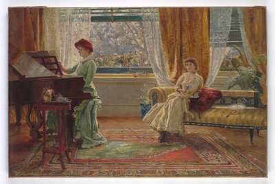 En interiör med två damer, 1880 av A. Trevor Haddon