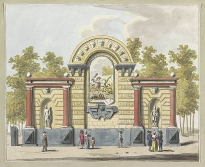 Förstörelse av aristokratin, dekoration på Westermarkt, 1795 Tio plåtar av dekorationerna vid Alliantiefeest i Amsterdam 1795 (serietitel) av A. Verkerk
