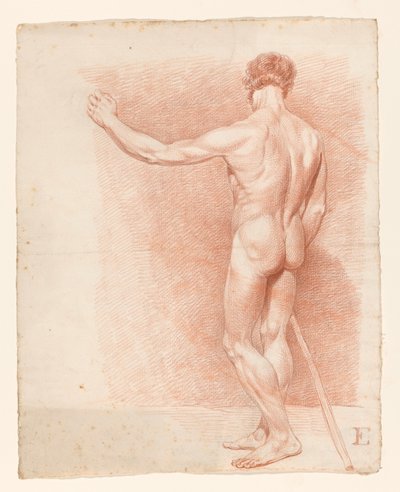 Stående manlig naken, sedd bakifrån av A. Waterloo (attributed to)