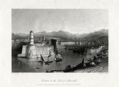 Inloppet till Marseilles hamn, Frankrike, 1875 av A. Willmore