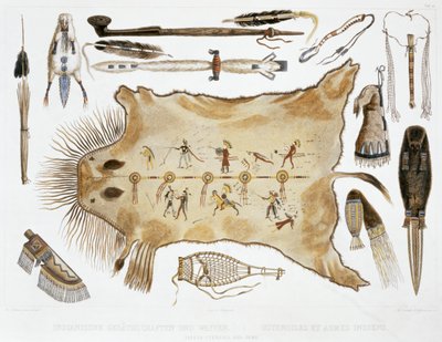 "Indiska redskap och vapen", 1843 av A Zschokke