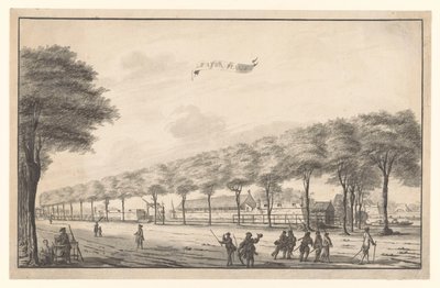 Utsikt över Fort de Waterplaats på Molenvliet i Batavia Vattenhål (titel på objekt) av A. de Nelly (possibly)