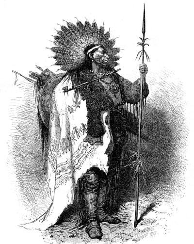 En indian, USA, 1800-talet. av A. de Neuville