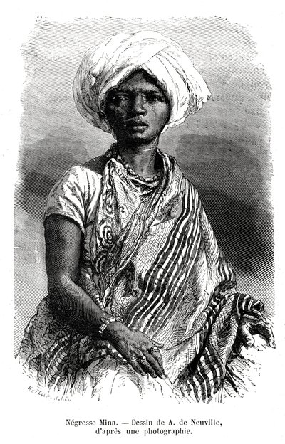 Negresse Mina, Brasilien, 1800-talet av A. de Neuville